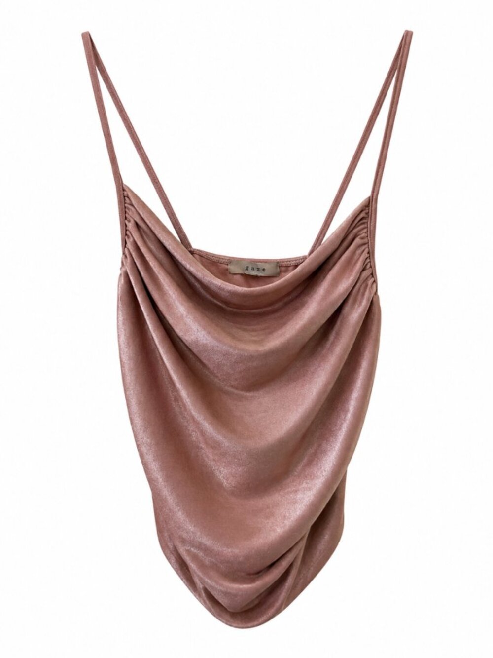 🪩 2/20 Gaze Mauve Draped Cowl Neck Bodysuit Size M